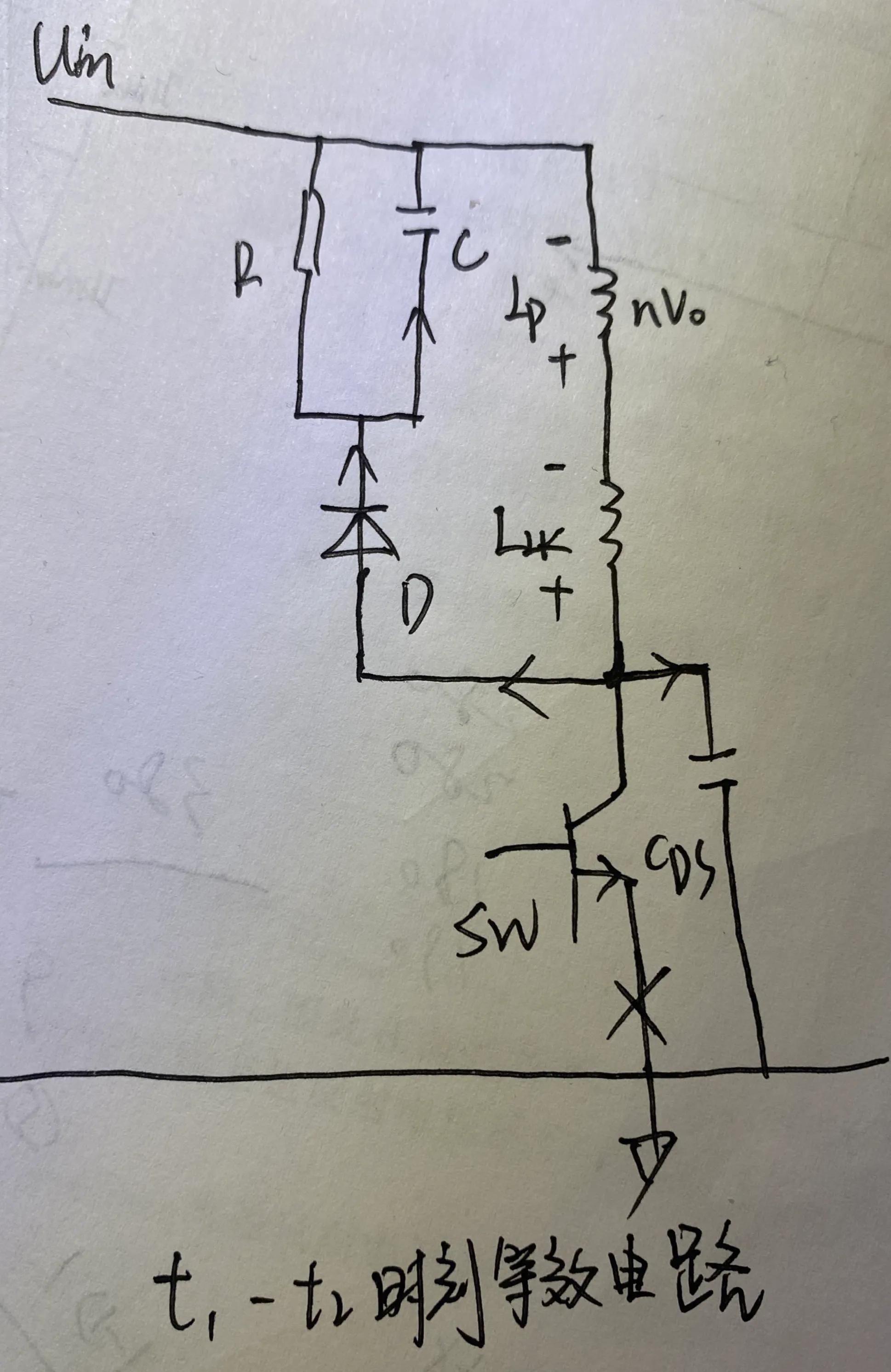 反激變換器 MOS管關斷時DS波形